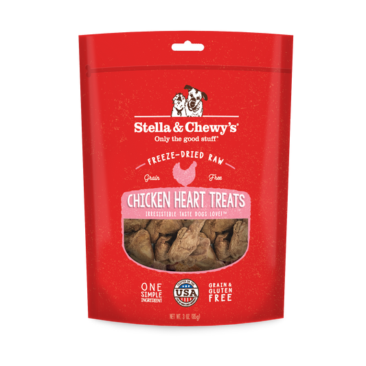 Stella & Chewy’s Single Ingredient Chicken Heart Freeze Dried Treats for Dogs 3.25oz