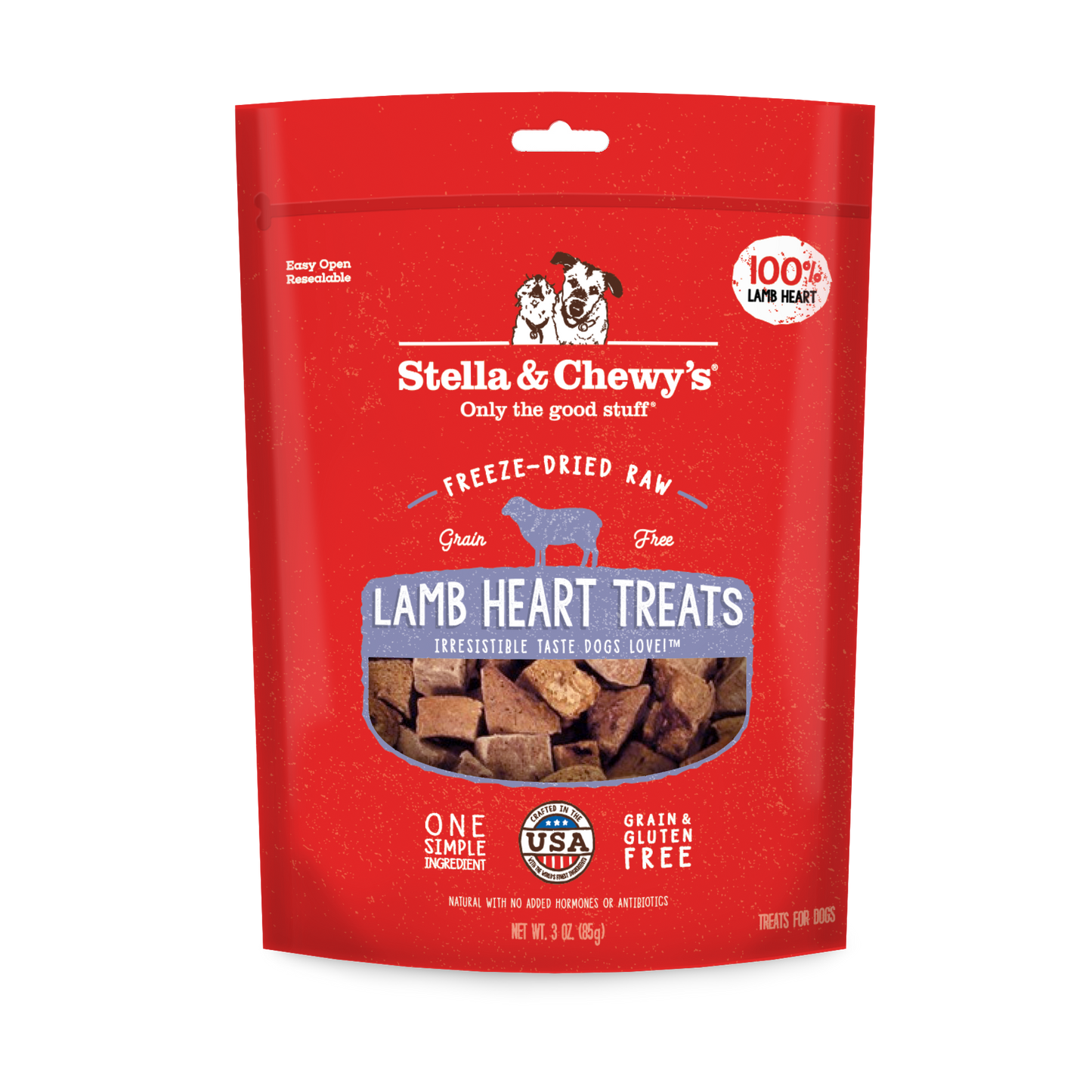 Stella & Chewy’s Single Ingredient Lamb Heart Freeze Dried Treats for Dogs 3.25oz