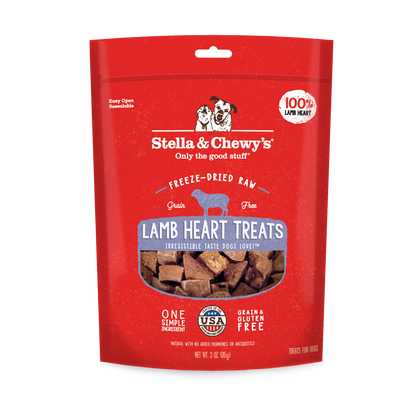 Stella & Chewy’s Single Ingredient Lamb Heart Freeze Dried Treats for Dogs 3.25oz