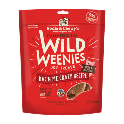 Stella & Chewy’s Wild Weenies Bac’n Me Crazy Freeze Dried Treats for Dogs 3oz