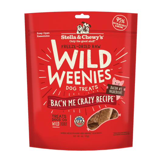 Stella & Chewy’s Wild Weenies Bac’n Me Crazy Freeze Dried Treats for Dogs 3oz