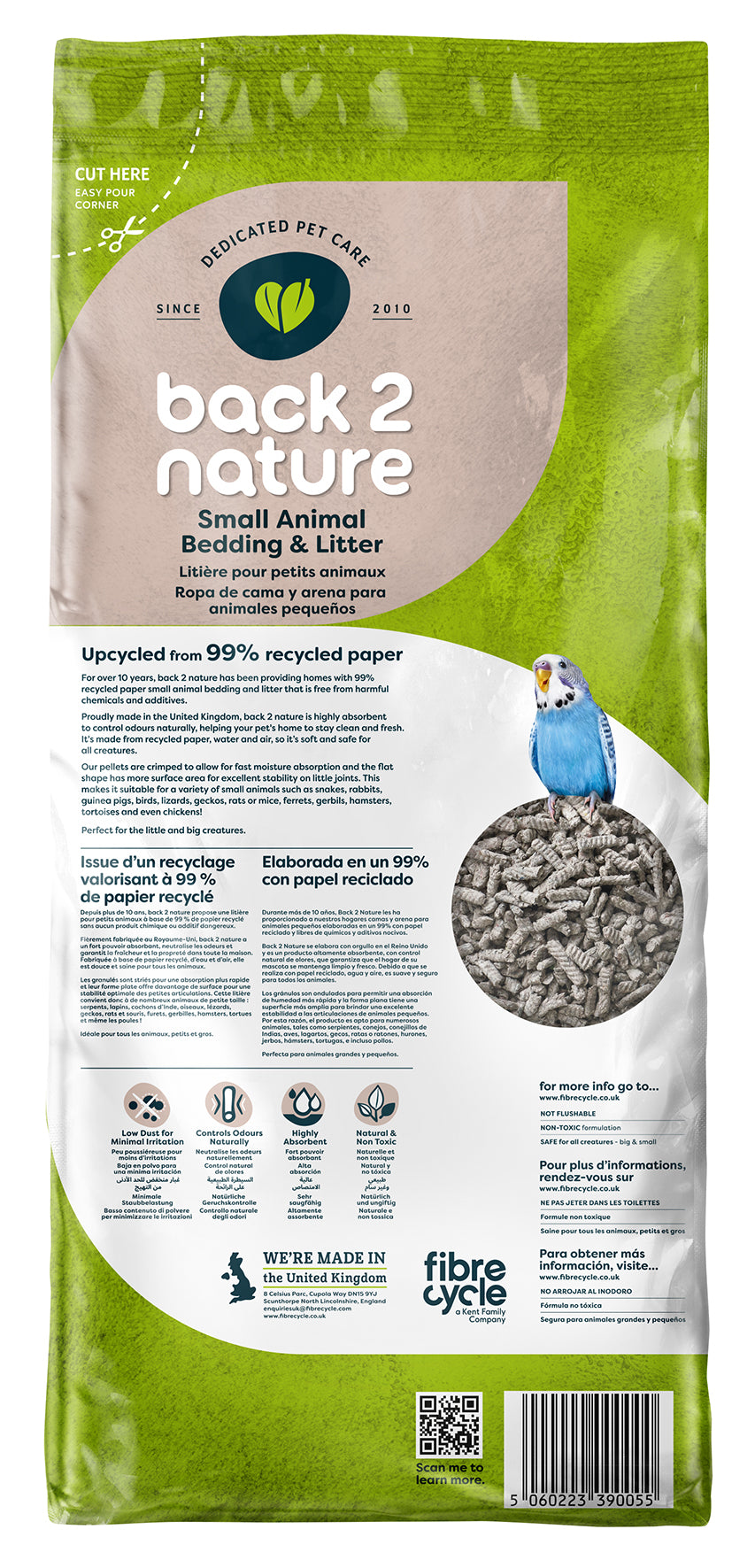 Back 2 Nature Recycled Paper Small Animal Bedding and Litter