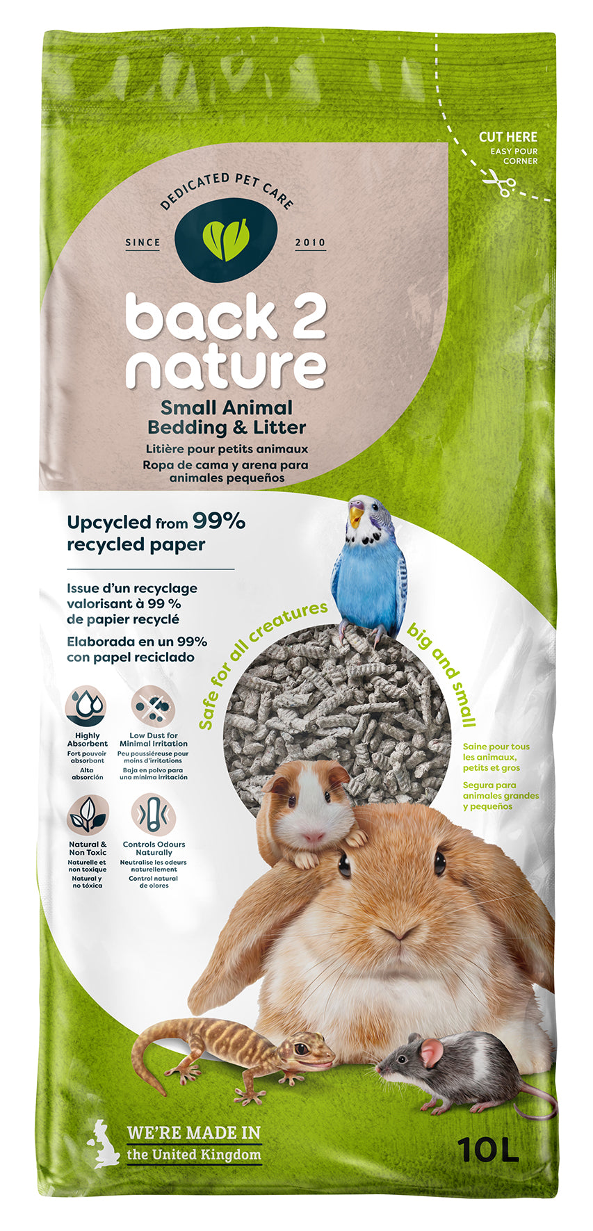 Back 2 Nature Recycled Paper Small Animal Bedding and Litter