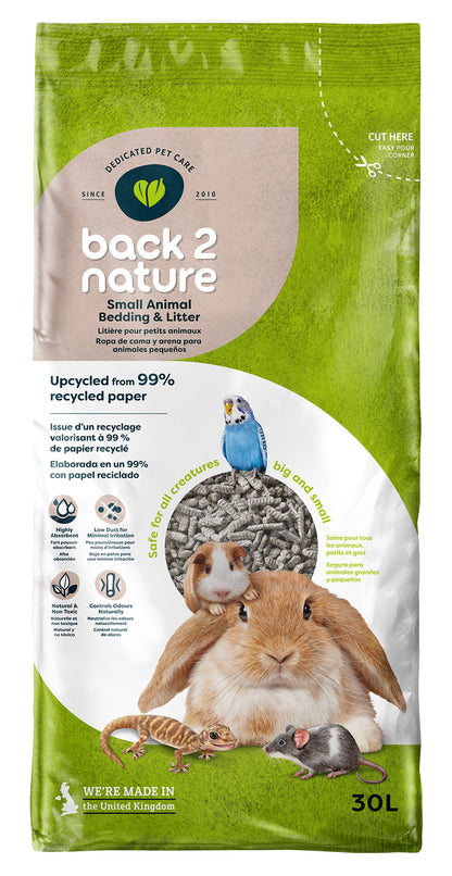 Back 2 Nature Recycled Paper Small Animal Bedding and Litter