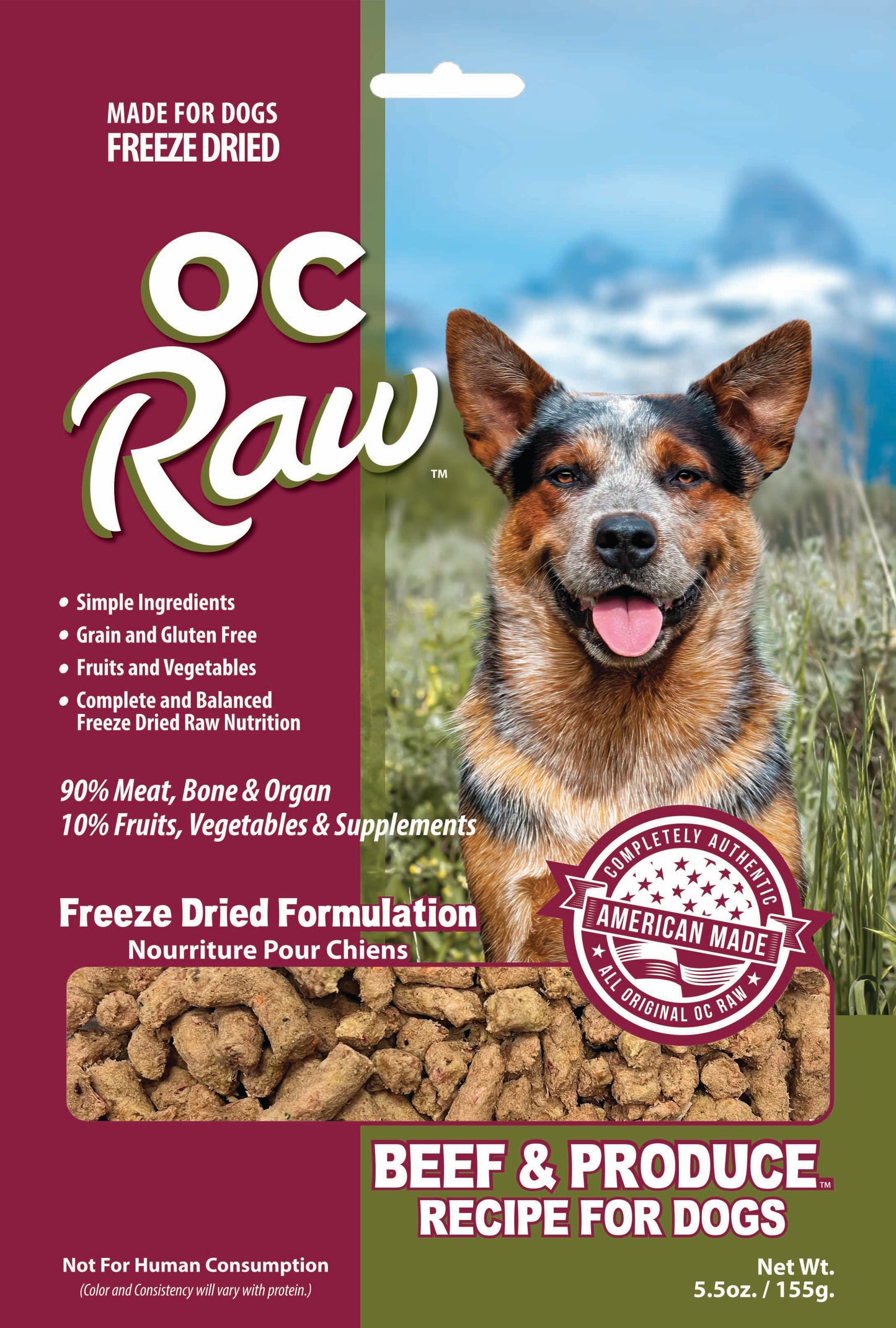 OC Raw Grain Free Freeze Dried Raw Dog Food Sliders 5.5oz Chicken Turkey Beef Duck