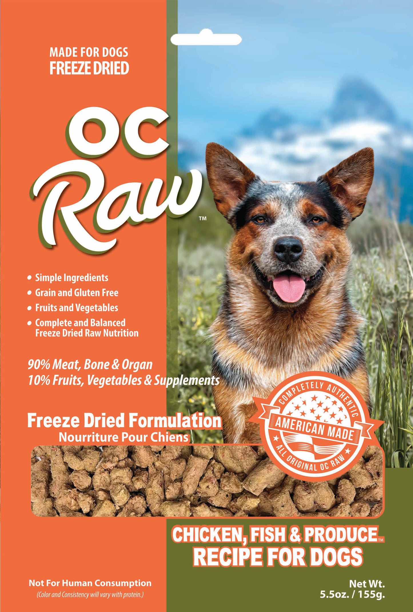 OC Raw Grain Free Freeze Dried Raw Dog Food Sliders 5.5oz Chicken Turkey Beef Duck