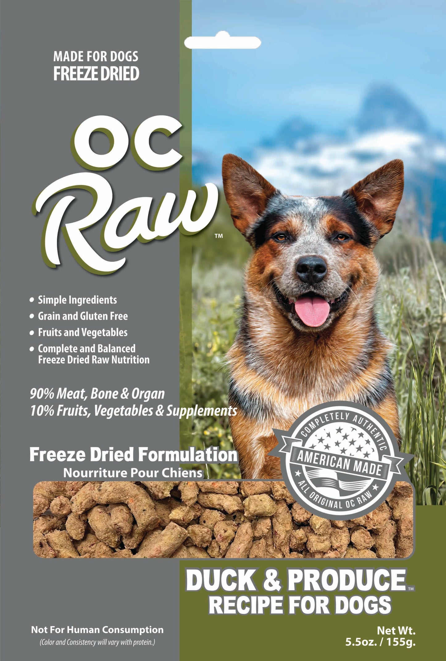 OC Raw Grain Free Freeze Dried Raw Dog Food Sliders 5.5oz Chicken Turkey Beef Duck
