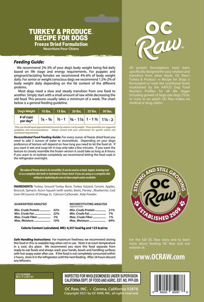 OC Raw Grain Free Freeze Dried Raw Dog Food Sliders 5.5oz Chicken Turkey Beef Duck
