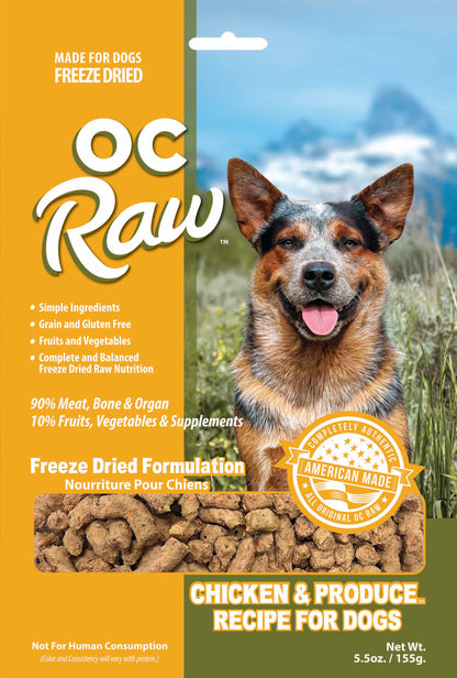 OC Raw Grain Free Freeze Dried Raw Dog Food Sliders 5.5oz Chicken Turkey Beef Duck