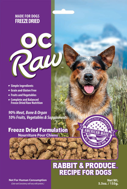 OC Raw Rabbit & Venison Grain Free Freeze Dried Raw Dog Food Sliders 5.5oz