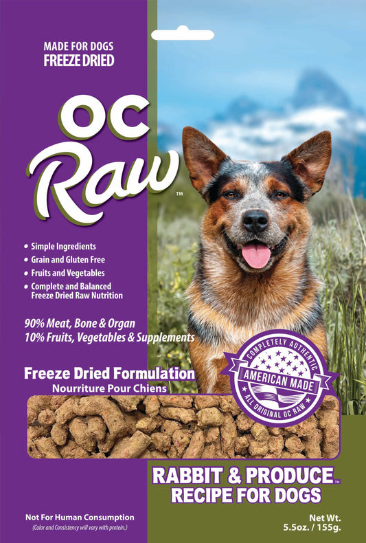 OC Raw Rabbit & Venison Grain Free Freeze Dried Raw Dog Food Sliders 5.5oz