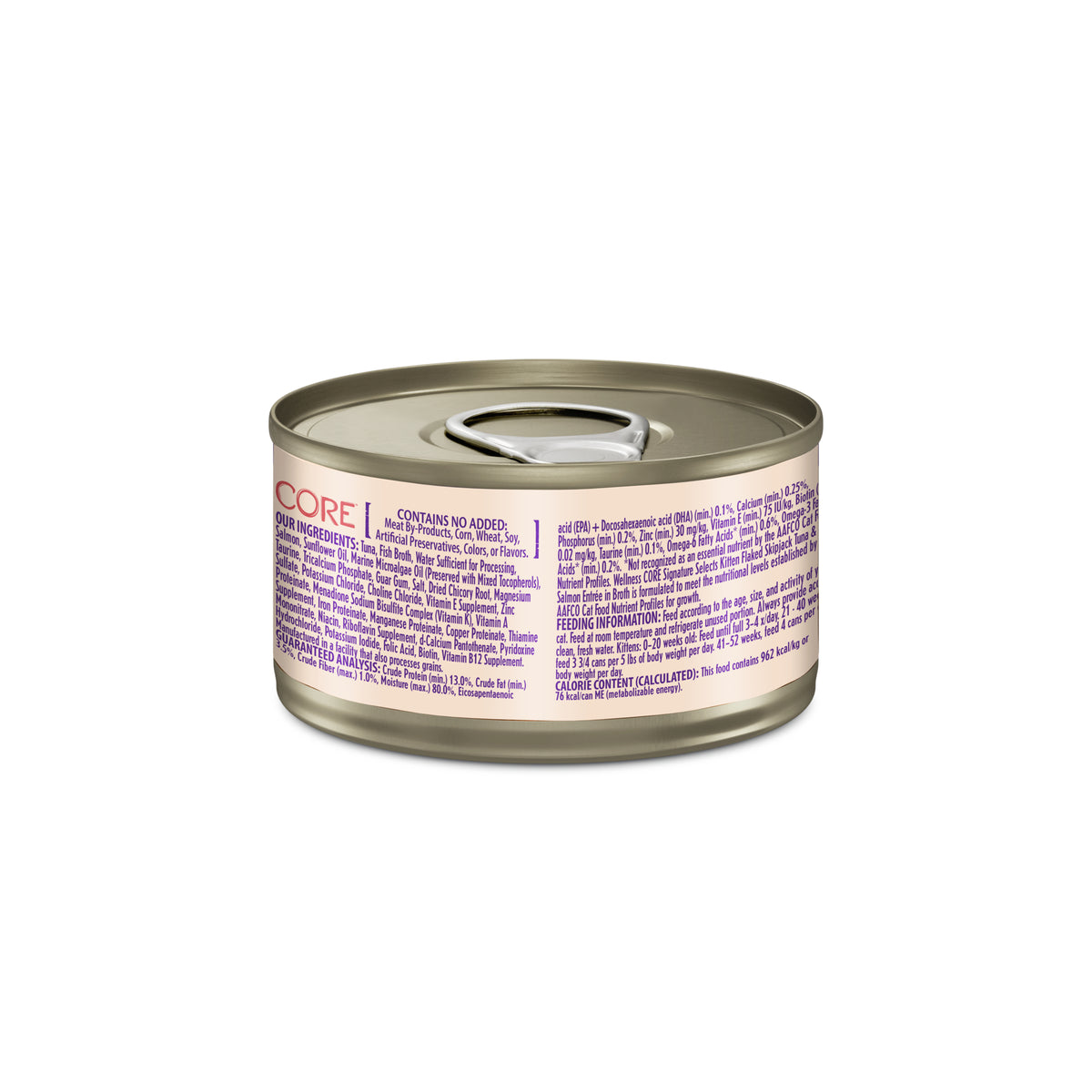 Wellness CORE Signature Selects Flaked Skipjack Tuna & Wild Salmon Kitten Grain Free Wet Cat Food 2.8oz