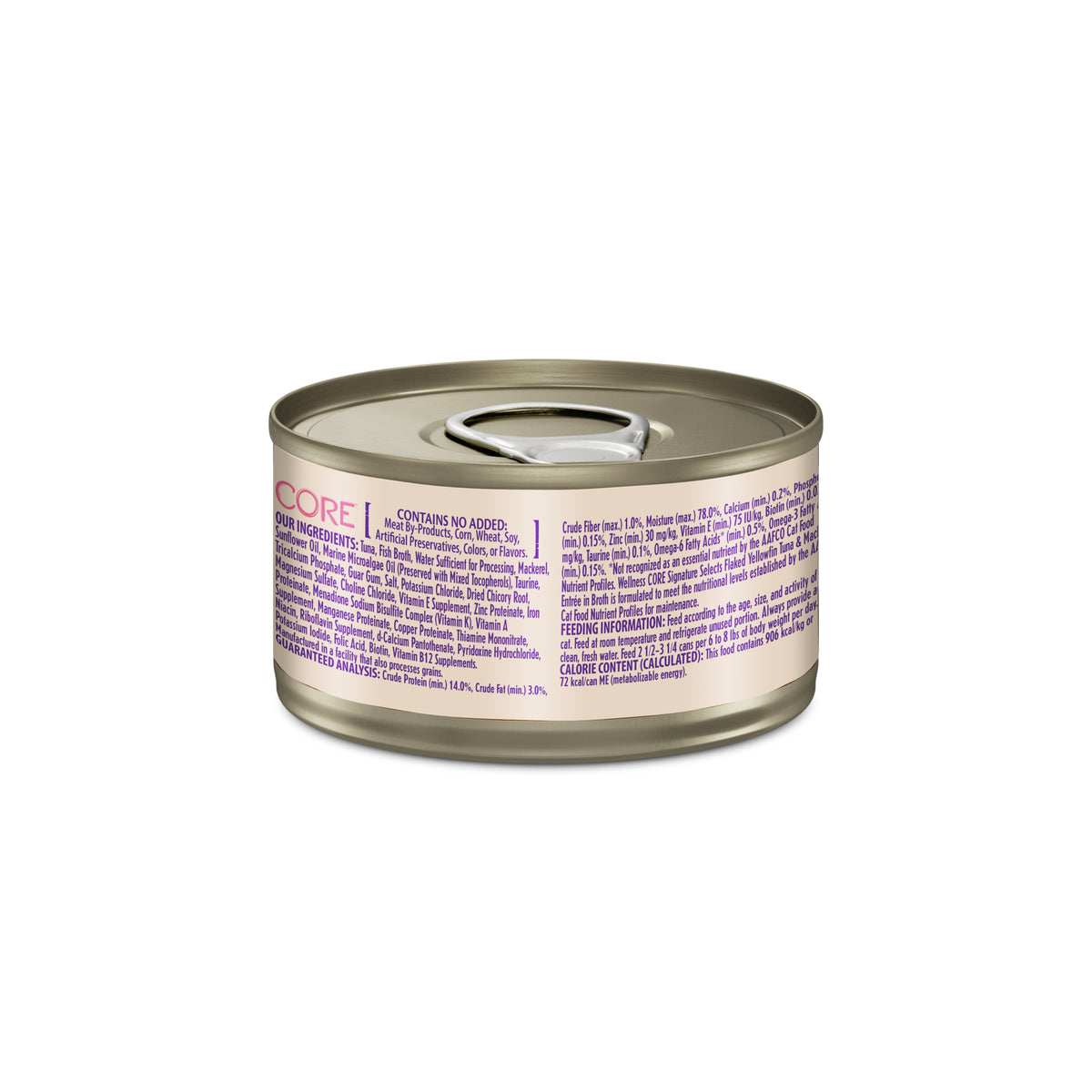 Wellness CORE Signature Selects Flaked Yellowfin Tuna & Mackerel Grain Free Wet Cat Food 2.8oz
