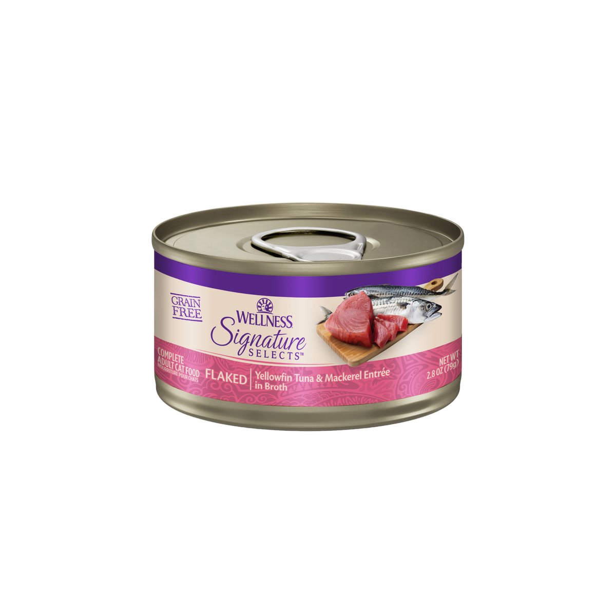Wellness CORE Signature Selects Flaked Yellowfin Tuna & Mackerel Grain Free Wet Cat Food 2.8oz