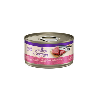 Wellness CORE Signature Selects Flaked Yellowfin Tuna & Mackerel Grain Free Wet Cat Food 2.8oz