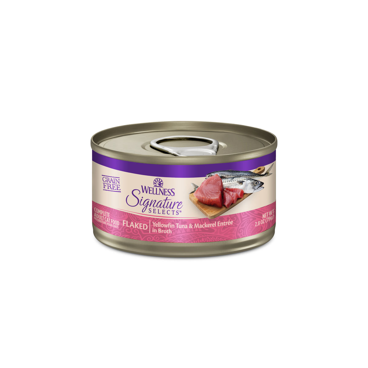 Wellness CORE Signature Selects Flaked Yellowfin Tuna & Mackerel Grain Free Wet Cat Food 2.8oz