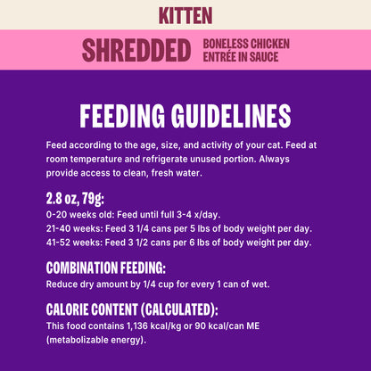 Wellness CORE Signature Selects Shredded Chicken & Chicken Liver Kitten Grain Free Wet Cat Food 2.8oz
