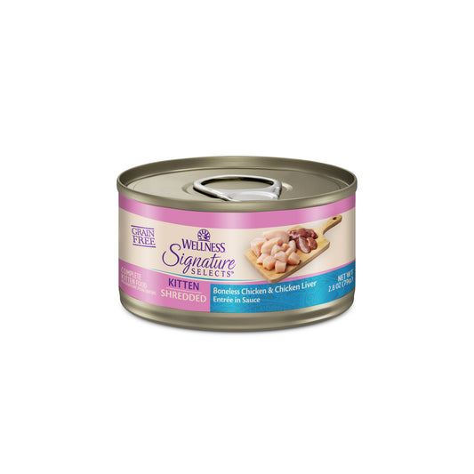 Wellness CORE Signature Selects Shredded Chicken & Chicken Liver Kitten Grain Free Wet Cat Food 2.8oz
