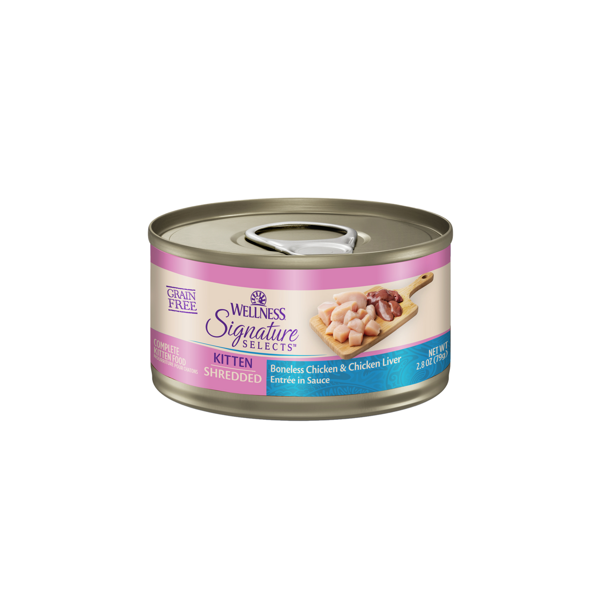 Wellness CORE Signature Selects Shredded Chicken & Chicken Liver Kitten Grain Free Wet Cat Food 2.8oz