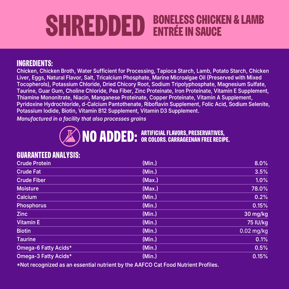 Wellness CORE Signature Selects Shredded Chicken & Lamb Grain Free Wet Cat Food 2.8oz