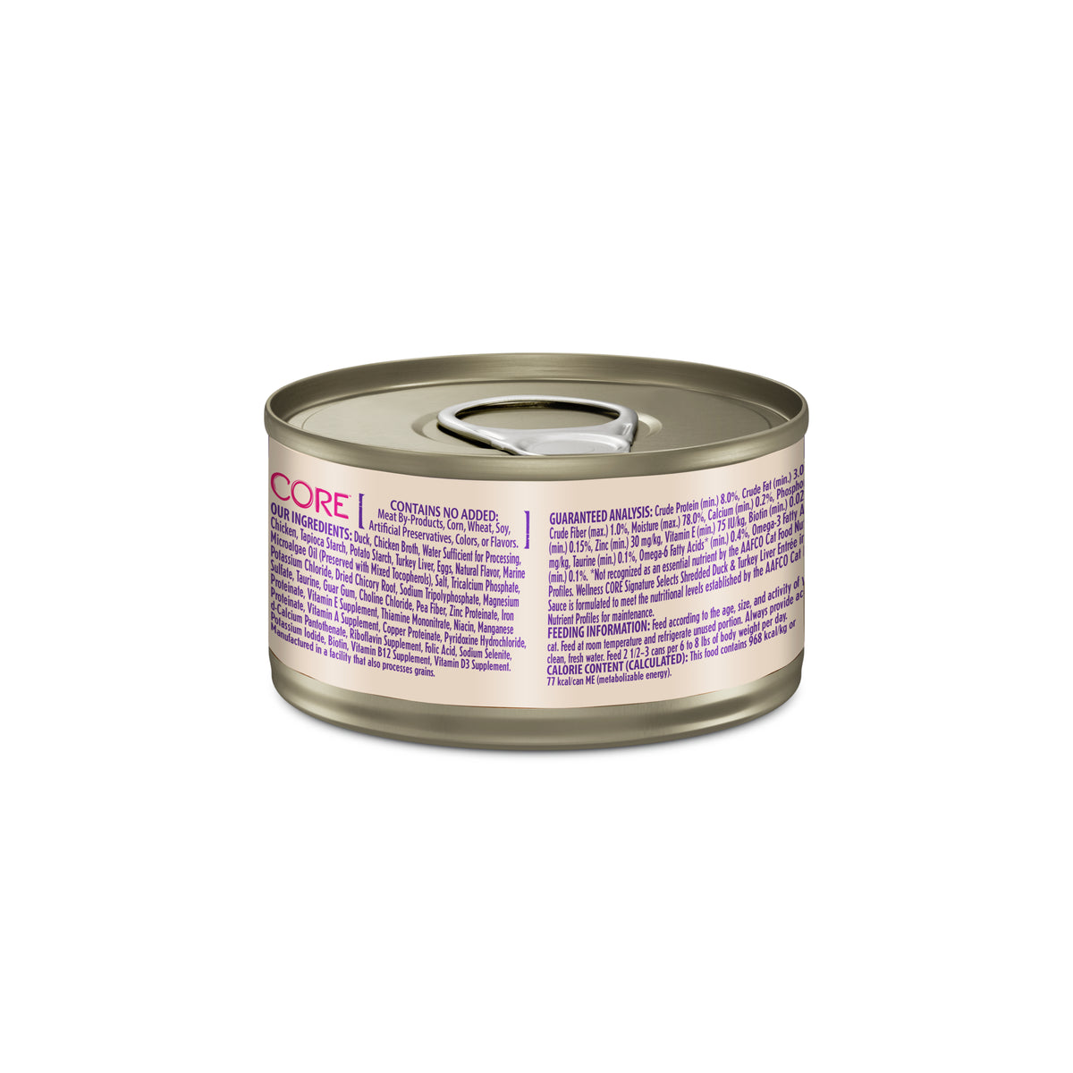Wellness CORE Signature Selects Shredded Duck & Turkey Liver Grain Free Wet Cat Food 2.8oz