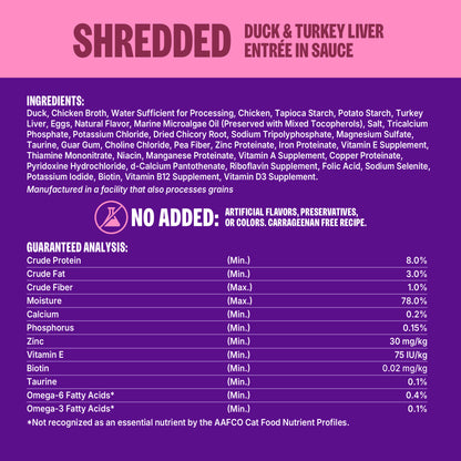 Wellness CORE Signature Selects Shredded Duck & Turkey Liver Grain Free Wet Cat Food 2.8oz