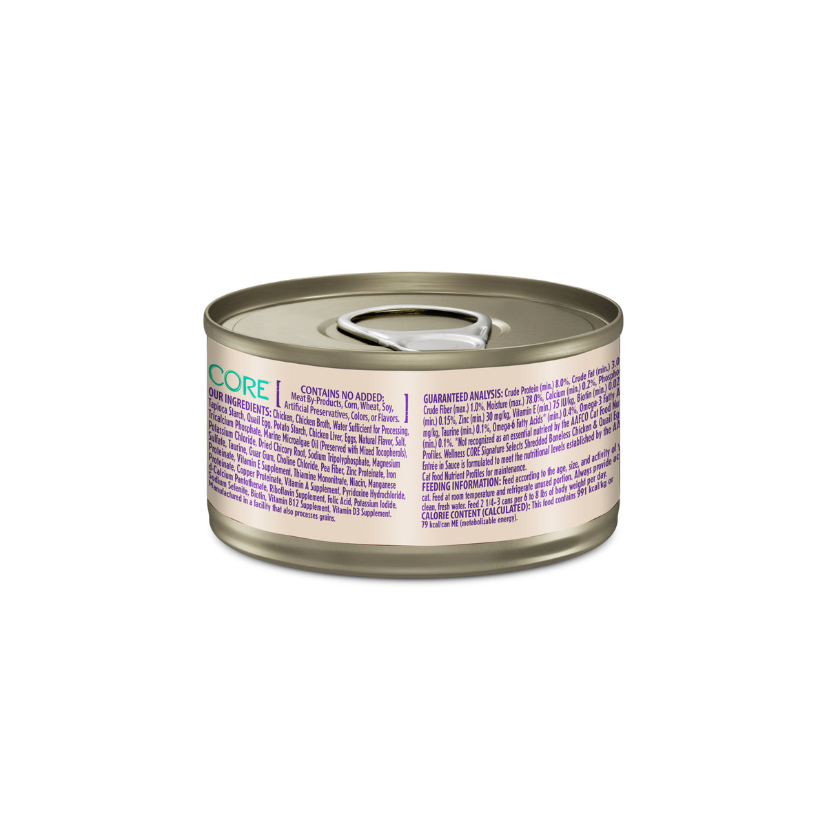 Wellness CORE Signature Selects Shredded Chicken & Quail Egg Grain Free Wet Cat Food 2.8oz