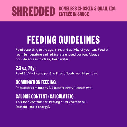 Wellness CORE Signature Selects Shredded Chicken & Quail Egg Grain Free Wet Cat Food 2.8oz