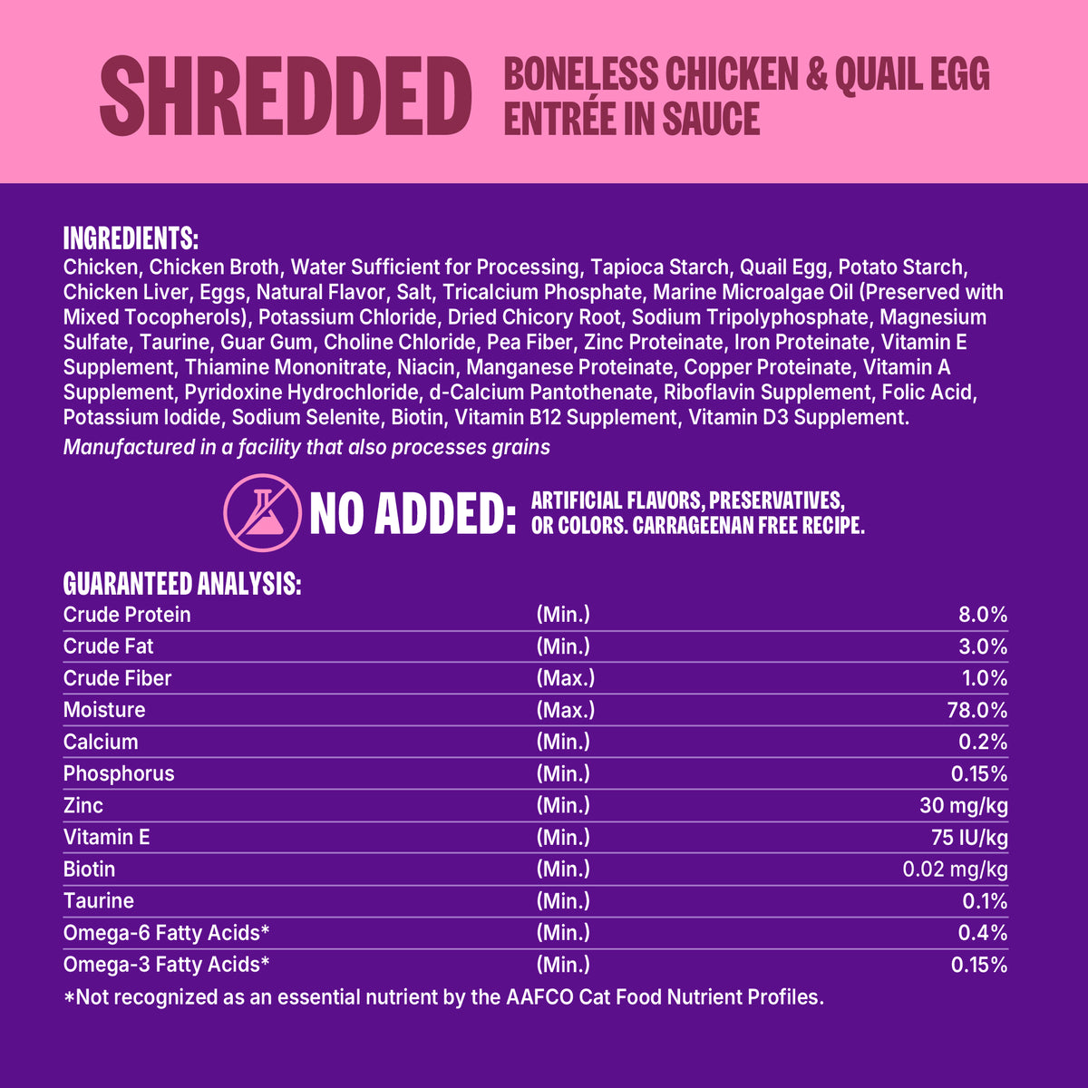 Wellness CORE Signature Selects Shredded Chicken & Quail Egg Grain Free Wet Cat Food 2.8oz