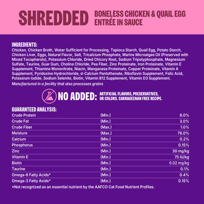 Wellness CORE Signature Selects Shredded Chicken & Quail Egg Grain Free Wet Cat Food 2.8oz