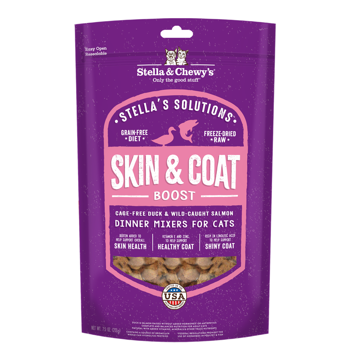 Stella & Chewy’s Stella’s Solutions Skin & Coat Support Freeze Dried Raw Cat Food 7.5oz