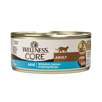 Wellness CORE Whitefish, Salmon & Herring Grain Free Pate Canned Cat Food 5.5oz