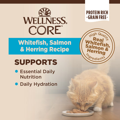 Wellness CORE Whitefish, Salmon & Herring Grain Free Pate Canned Cat Food 5.5oz