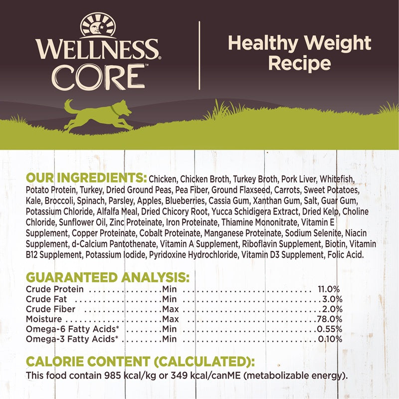 Wellness CORE Healthy Weight Grain Free Wet Dog Food 12.5oz