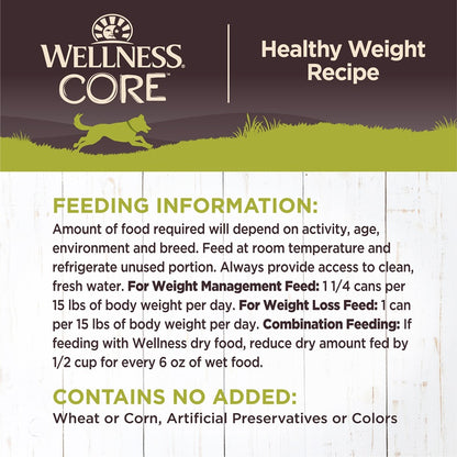 Wellness CORE Healthy Weight Grain Free Wet Dog Food 12.5oz