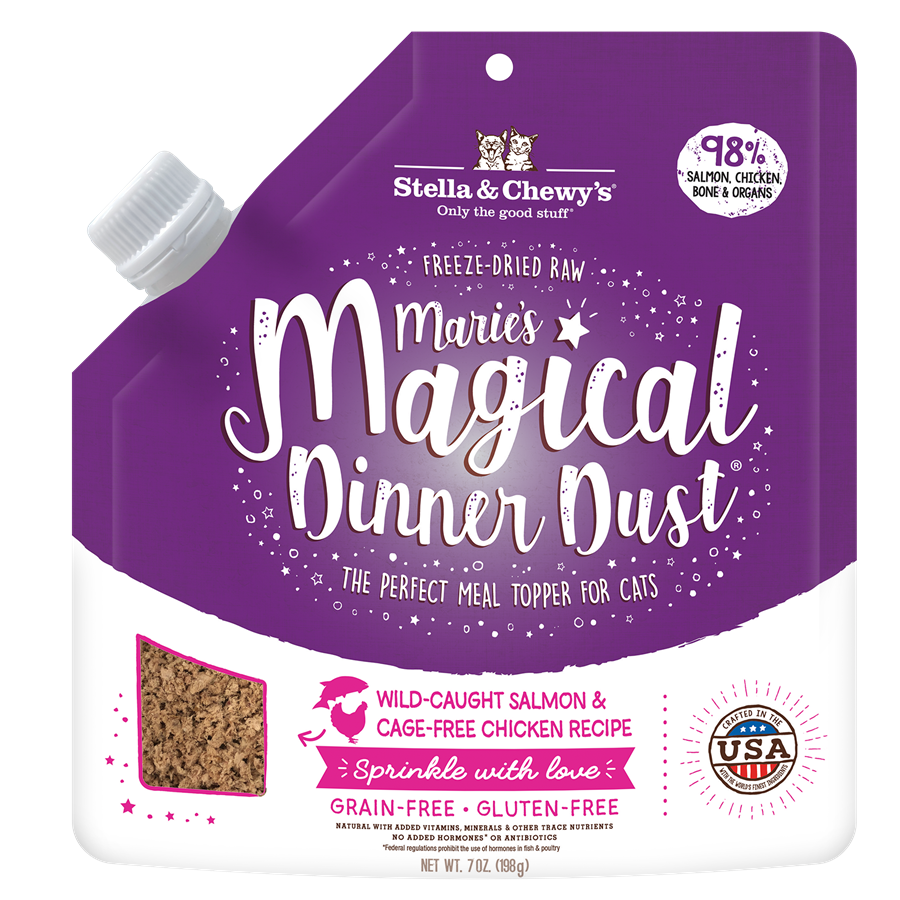 Stella & Chewy’s Marie’s Magical Dinner Dust Salmon & Chicken Meal Topper for Cats 7oz