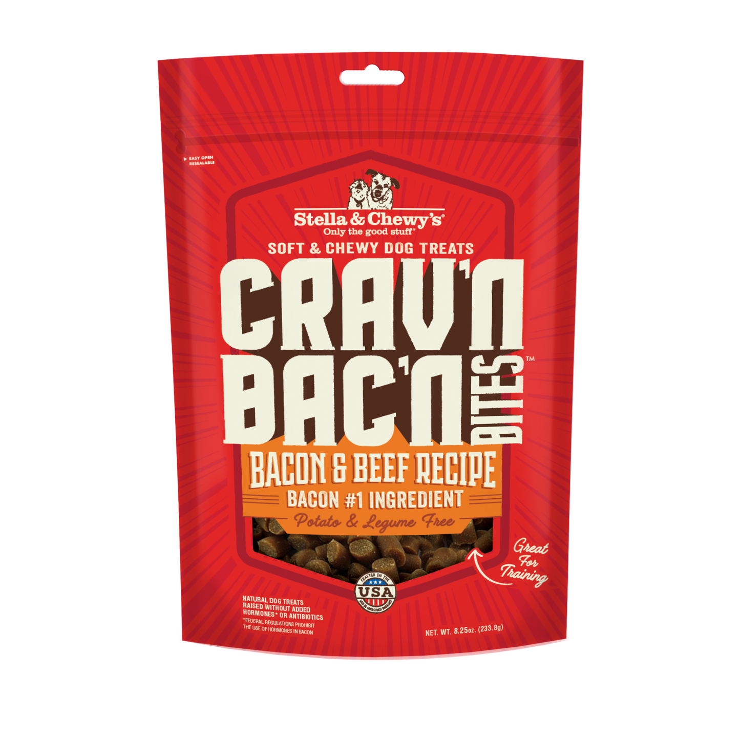 Stella & Chewy’s Crav’n Bac’n Bites Bacon & Beef Soft Chewy Treats for Dogs 8.25oz