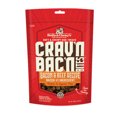Stella & Chewy’s Crav’n Bac’n Bites Bacon & Beef Soft Chewy Treats for Dogs 8.25oz