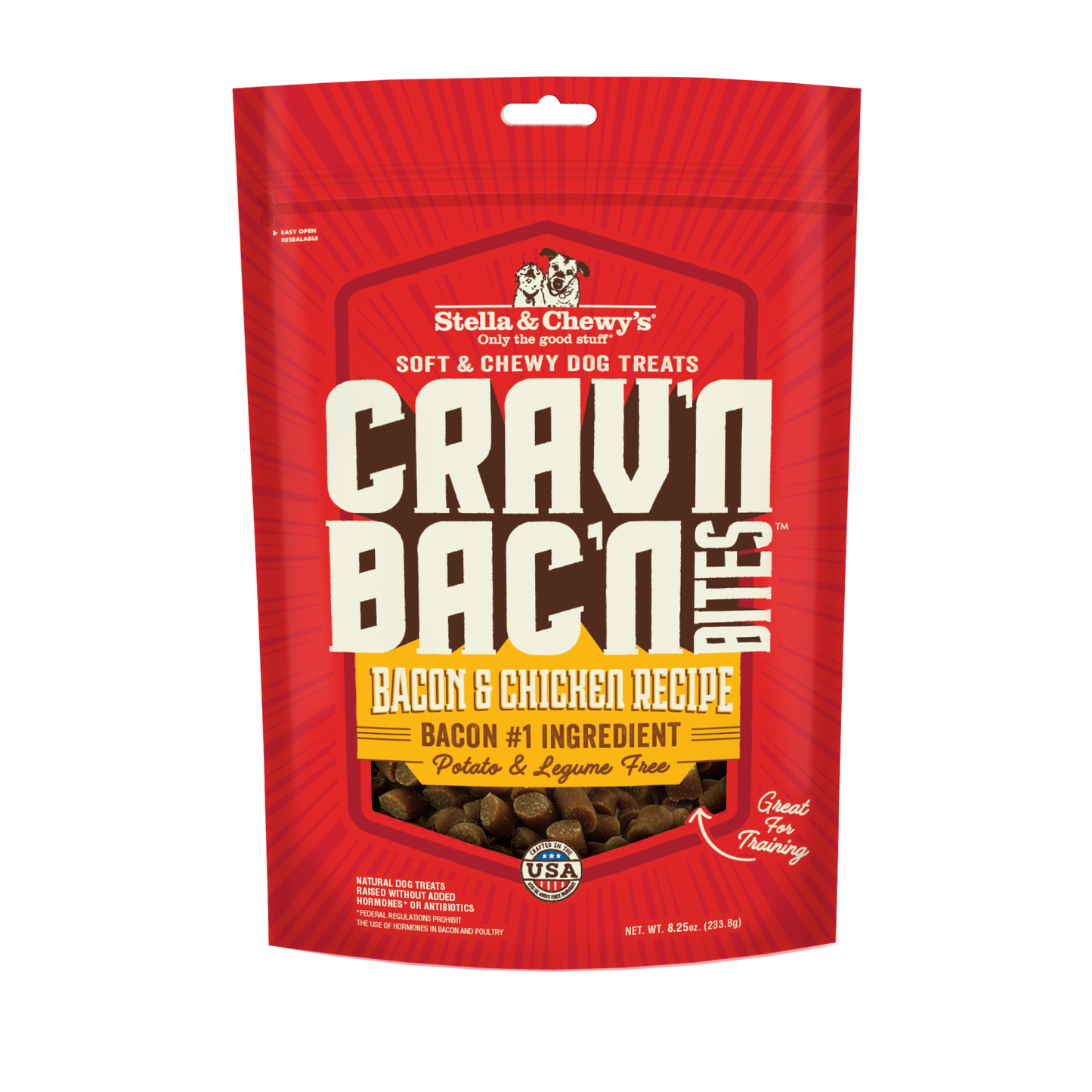 Stella & Chewy’s Crav’n Bac’n Bites Bacon & Chicken Soft Chewy Treats for Dogs 8.25oz