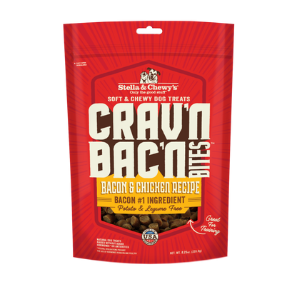 Stella & Chewy’s Crav’n Bac’n Bites Bacon & Chicken Soft Chewy Treats for Dogs 8.25oz