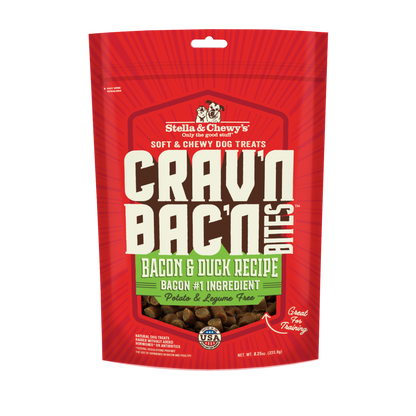 Stella & Chewy’s Crav’n Bac’n Bites Bacon & Duck Soft Chewy Treats for Dogs 8.25oz