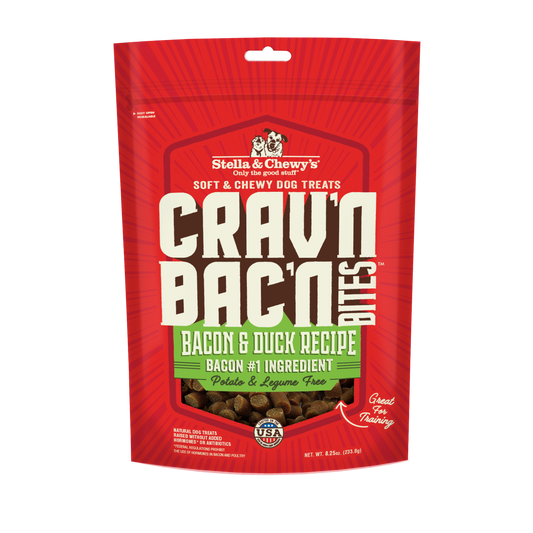 Stella & Chewy’s Crav’n Bac’n Bites Bacon & Duck Soft Chewy Treats for Dogs 8.25oz