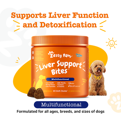 Zesty Paws Liver Support Bites Dog Supplement Chews 90ct