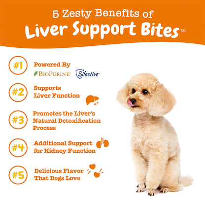 Zesty Paws Liver Support Bites Dog Supplement Chews 90ct