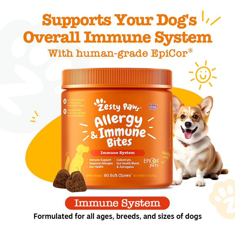 Zesty Paws Aller Immune Bites Lamb Flavour Dog Supplement Chews 250ct