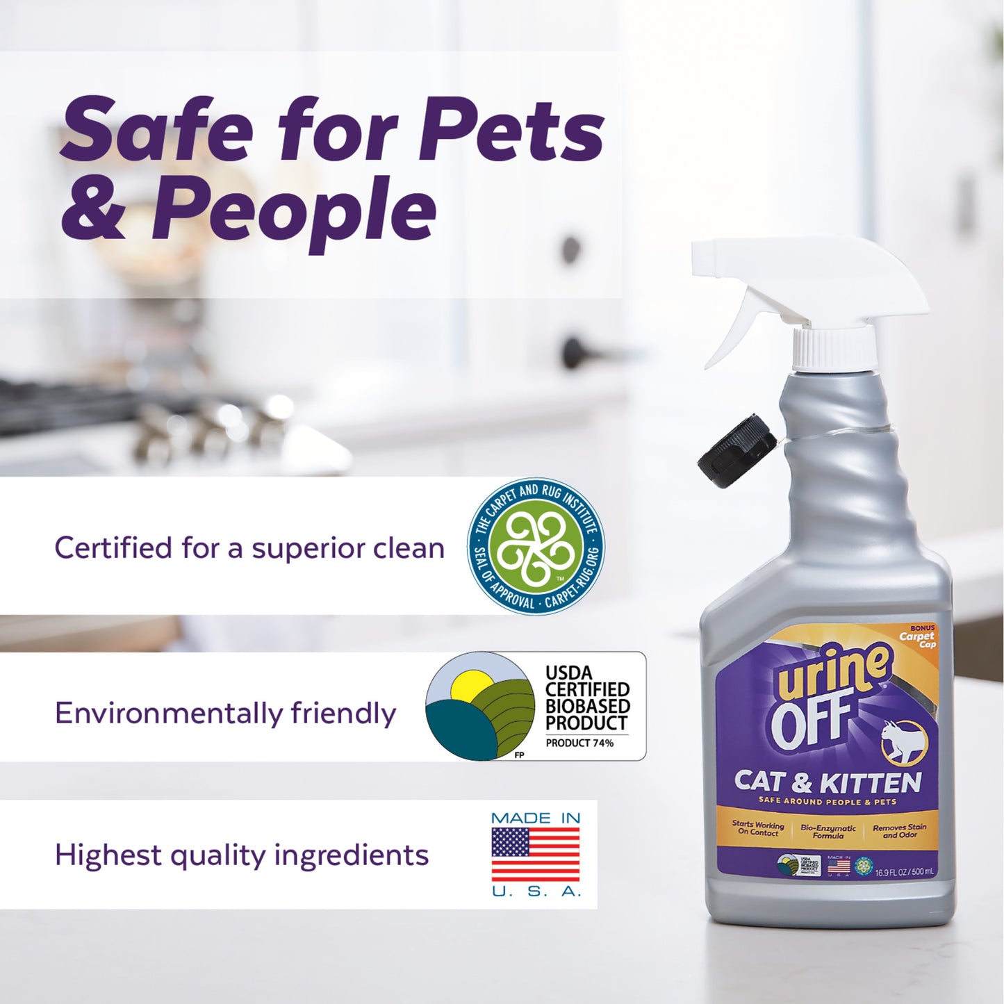 Urine Off Cat and Kitten Hard Surface Stain and Odour Remover Spray 500ml