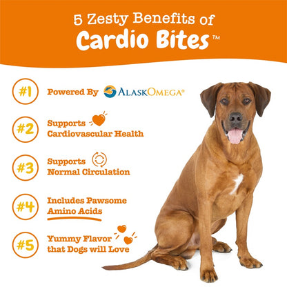 Zesty Paws Cardio Bites Salmon Dog Supplement Chews 90ct