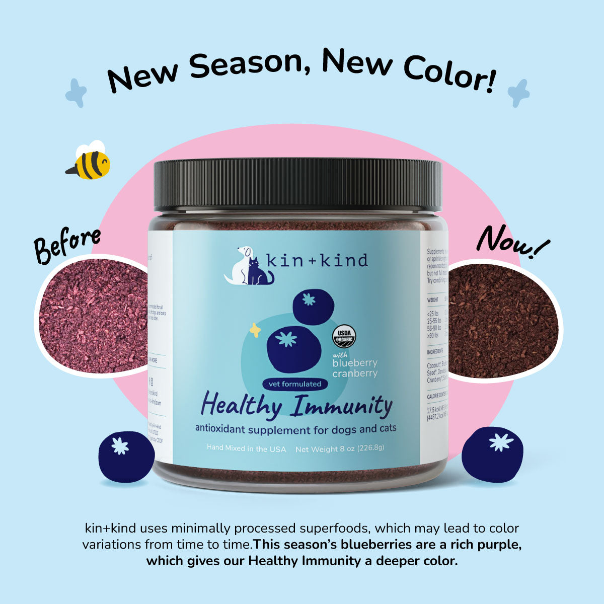 kin+kind Healthy Immunity Antioxidant Supplement for Cats and Dogs