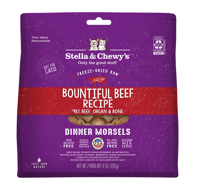Stella & Chewy’s Bountiful Beef Freeze Dried Raw Dinner Morsels for Cats 8oz