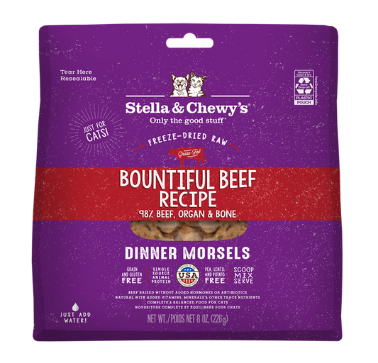 Stella & Chewy’s Bountiful Beef Freeze Dried Raw Dinner Morsels for Cats 8oz